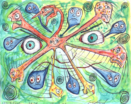 Centrifugal Face, water colour on paper 2002
