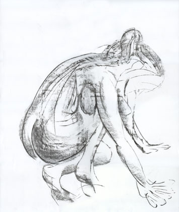Crouching Nude, Charcoal 2003