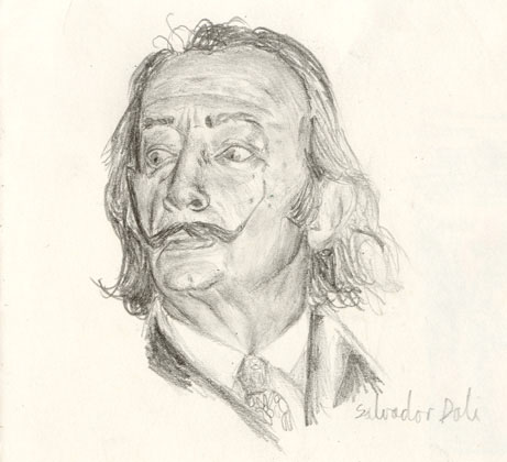 Dali, pencil drawing 1998